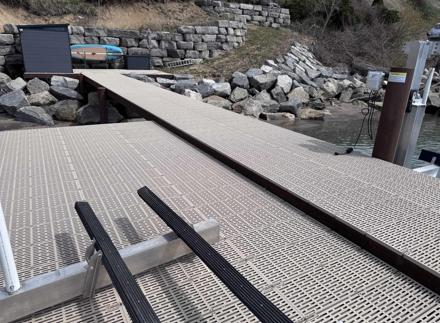 Dock and boat lift installation